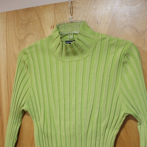 Ribbed Mockneck Silk Blend Sweater - Picture 2 of 5